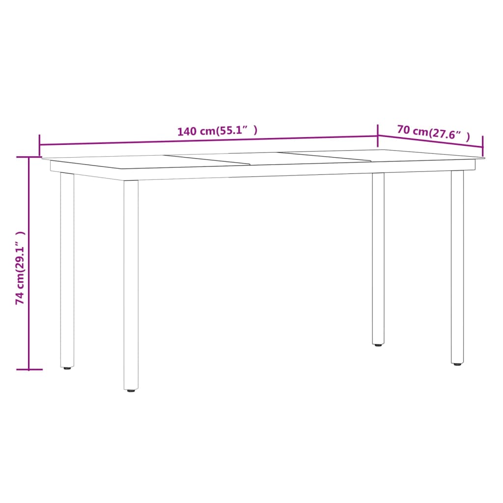 Set Mobili da Pranzo per Giardino 5 pz Nero cod mxl 41525