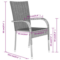 Set da Pranzo per Giardino 7 pz con Cuscini Marrone e Nero cod mxl 40934