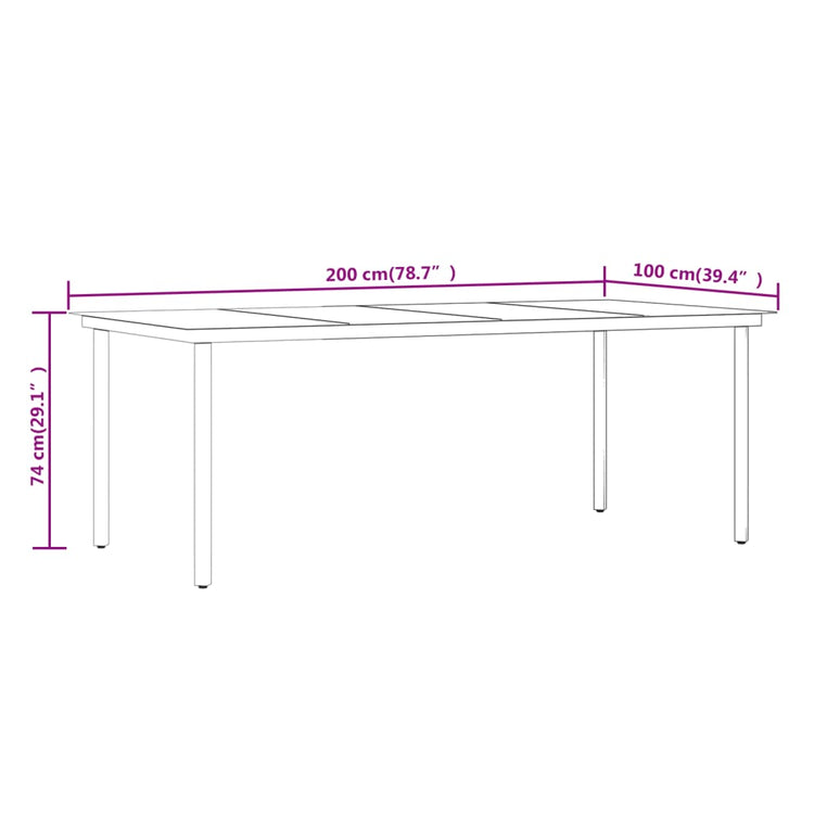 Set da Pranzo per Giardino 7 pz con Cuscini Marrone e Nero cod mxl 40934