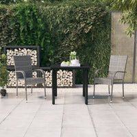 Set da Pranzo per Giardino 7 pz con Cuscini Grigio e Nero cod mxl 39848