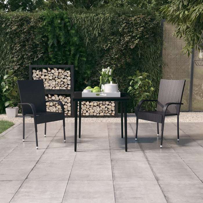 Set Mobili da Pranzo per Giardino 3 pz Nero cod mxl 41000