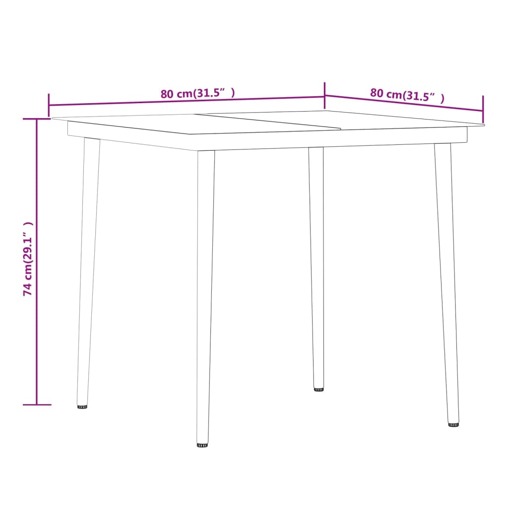 Set da Pranzo da Giardino 5 pz Nero 3099396