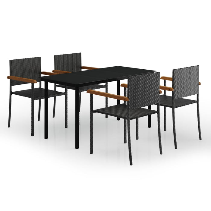 Set Mobili da Pranzo per Giardino 5 pz Nero 3099415