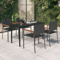 Set Mobili da Pranzo per Giardino 5 pz Nero 3099415