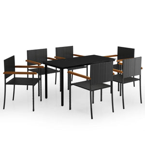 Set da Pranzo da Giardino 7 pz Nero 3099416