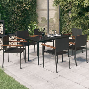 Set da Pranzo da Giardino 7 pz Nero 3099416