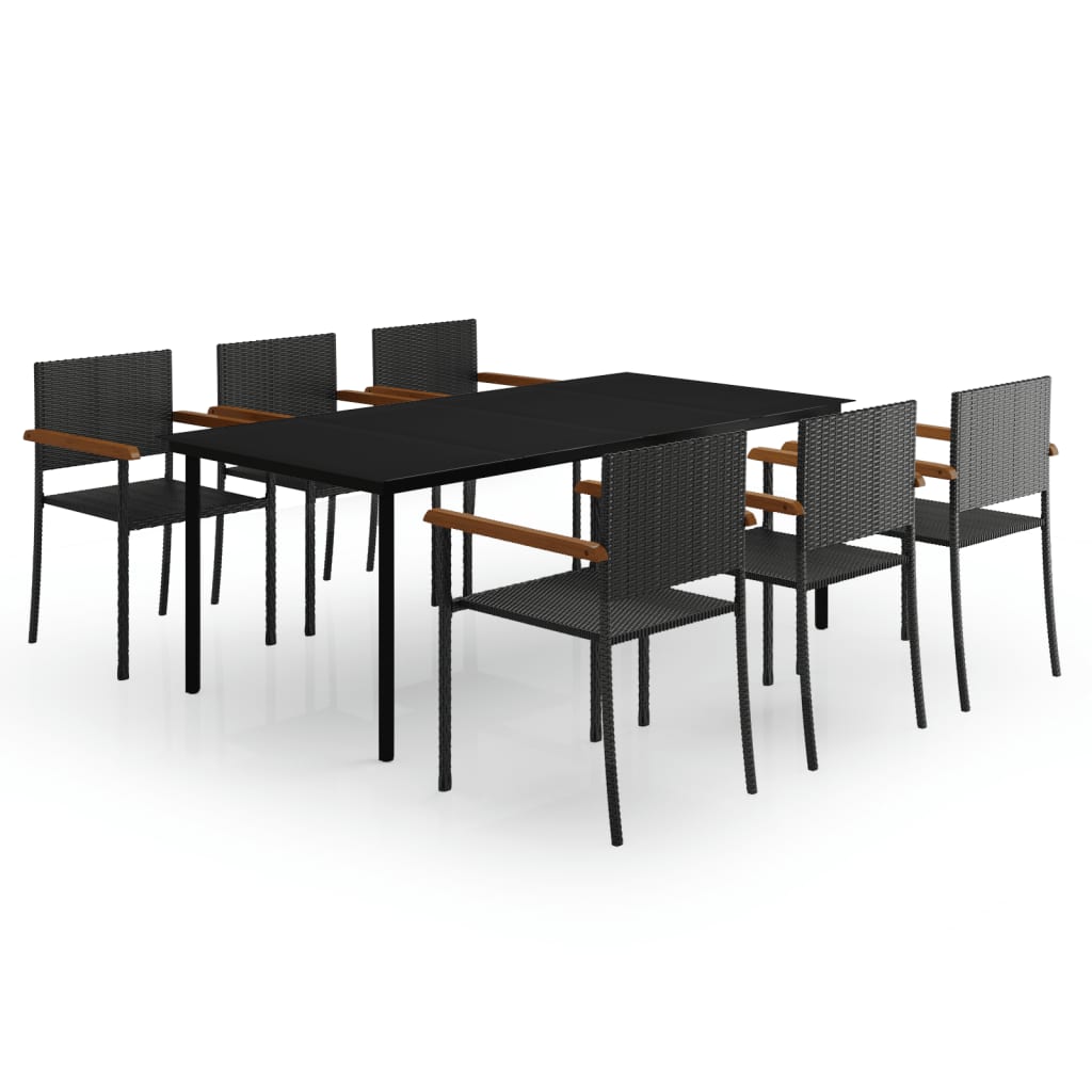 Set da Pranzo da Giardino 7 pz Nero 3099417