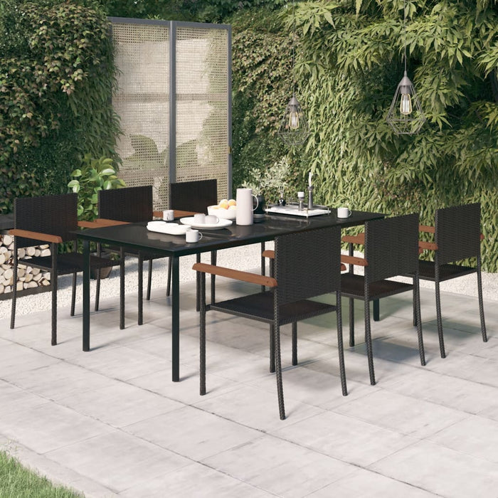 Set da Pranzo da Giardino 7 pz Nero 3099417