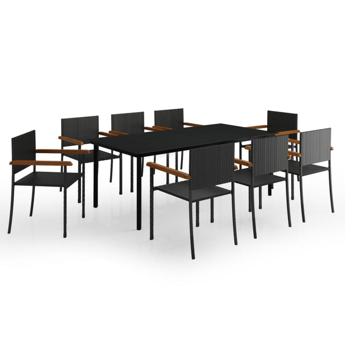 Set da Pranzo da Giardino 9 pz Nero cod mxl 35635