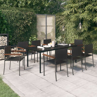 Set da Pranzo da Giardino 9 pz Nero cod mxl 35635