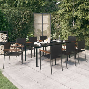 Set da Pranzo da Giardino 9 pz Nero cod mxl 35635