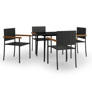 Set da Pranzo da Giardino 5 pz Nero 3099420