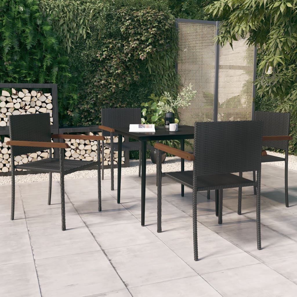 Set da Pranzo da Giardino 5 pz Nero 3099420