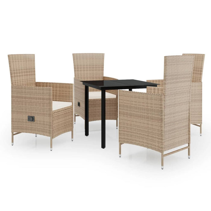 Set da Pranzo da Giardino Beige 5 pz con Cuscini cod mxl 39852