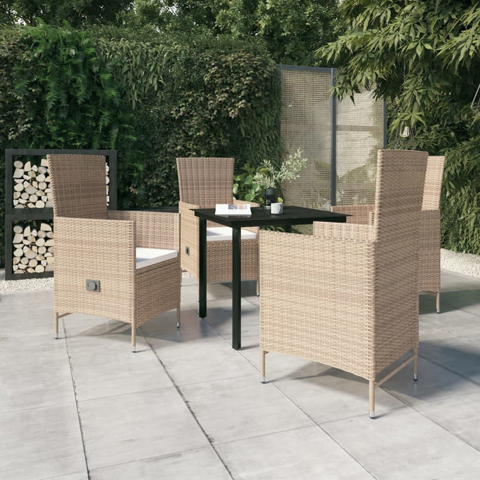 Set da Pranzo da Giardino Beige 5 pz con Cuscini cod mxl 39852