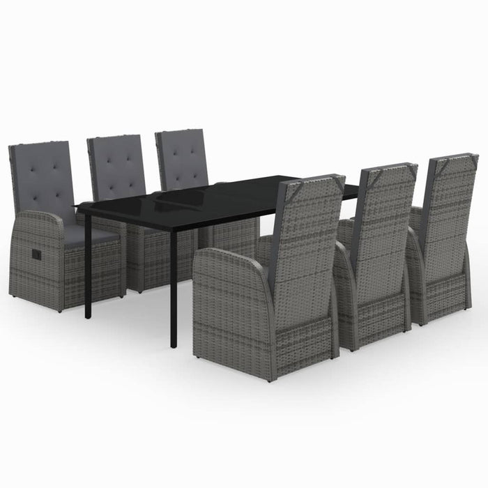 Set Mobili da Pranzo da Giardino 7 pz con Cuscini Grigio 3099477