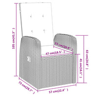 Set Mobili da Pranzo da Giardino 7 pz con Cuscini Grigio cod mxl 48327