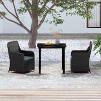 Set da Pranzo per Giardino 3 pz con Cuscini Nero 3099529