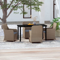 Set da Pranzo da Giardino 5 pz con Cuscini Marrone 3099537