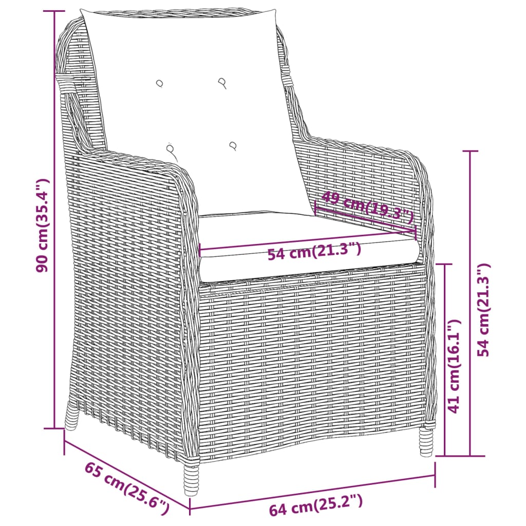 Set Mobili da Pranzo per Giardino 5 pz Marrone 3099554