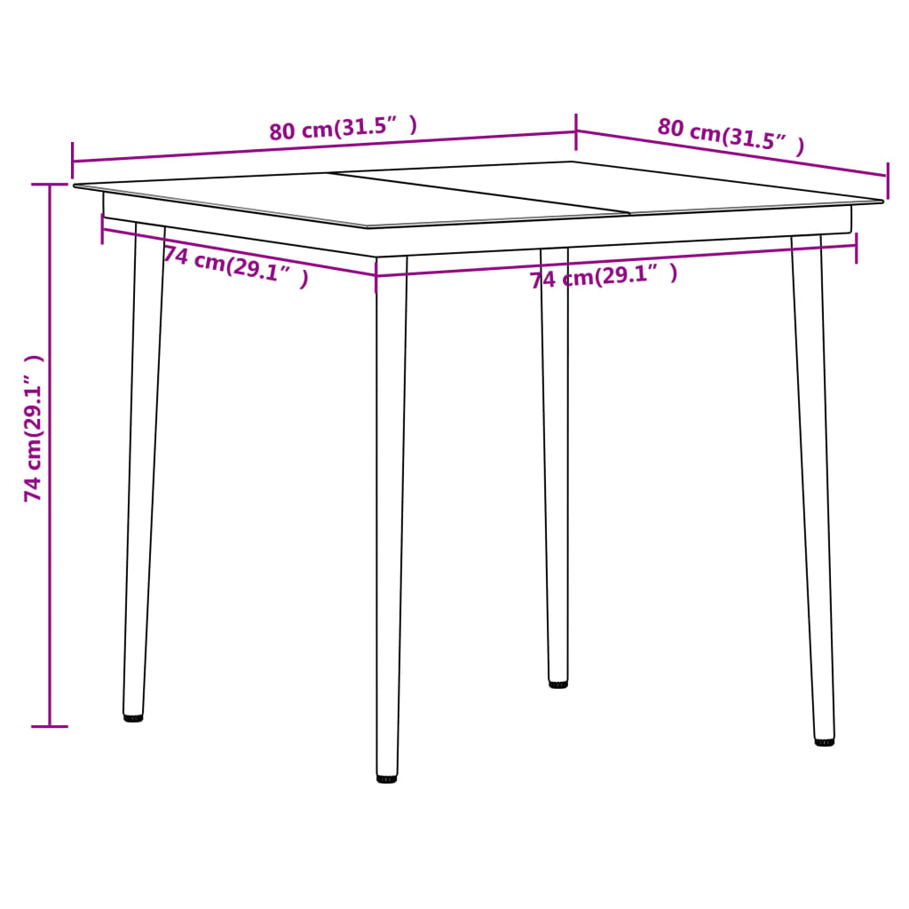 Set Mobili da Pranzo per Giardino 3 pz Marrone 3099565