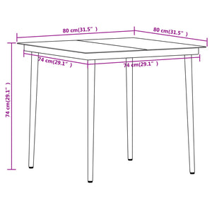 Set Mobili da Pranzo per Giardino 3 pz Marrone 3099565