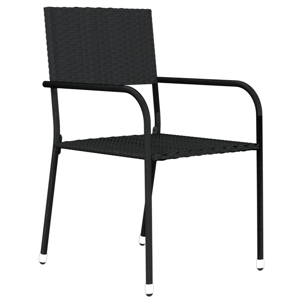 Set Mobili da Pranzo per Giardino 3 pz Nero 3099577