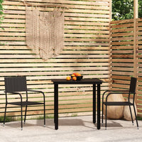 Set Mobili da Pranzo per Giardino 3 pz Nero 3099577