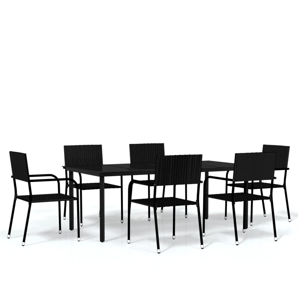 Set da Pranzo da Giardino 7 pz Nero 3099581