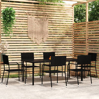 Set da Pranzo da Giardino 7 pz Nero 3099581