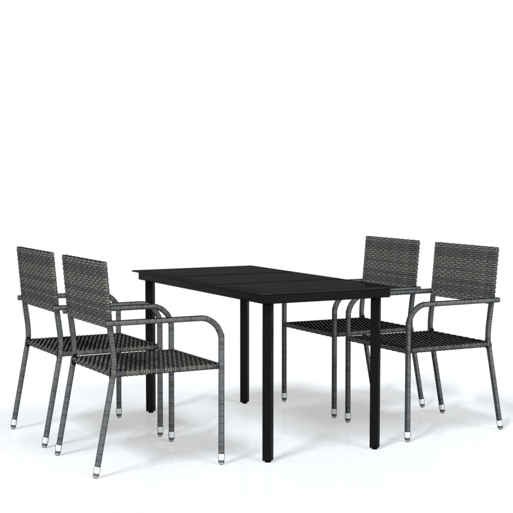 Set Mobili da Pranzo da Giardino 5 pz Grigio 3099585