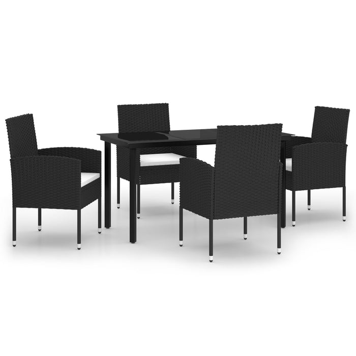 Set Mobili da Pranzo per Giardino 5 pz Nero 3099603