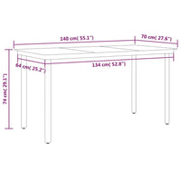 Set Mobili da Pranzo per Giardino 5 pz Nero 3099603