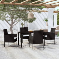 Set Mobili da Pranzo per Giardino 5 pz Nero 3099603