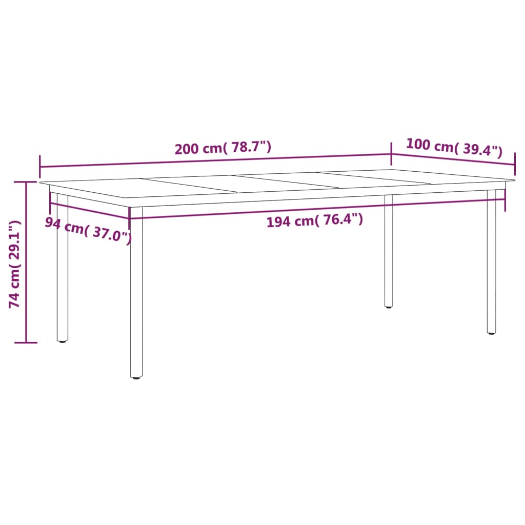 Set da Pranzo da Giardino 7 pz Antracite 3099611