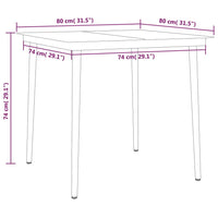 Set Mobili da Pranzo per Giardino 3 pz Nero cod mxl 40944