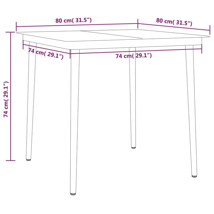 Set Mobili da Pranzo per Giardino 3 pz Nero cod mxl 40944