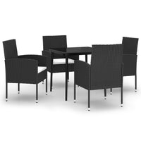 Set Mobili da Pranzo per Giardino 5 pz Nero 3099620