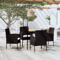 Set Mobili da Pranzo per Giardino 5 pz Nero 3099620