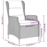 Set Mobili da Pranzo per Giardino 3 pz Grigio Scuro 3099637