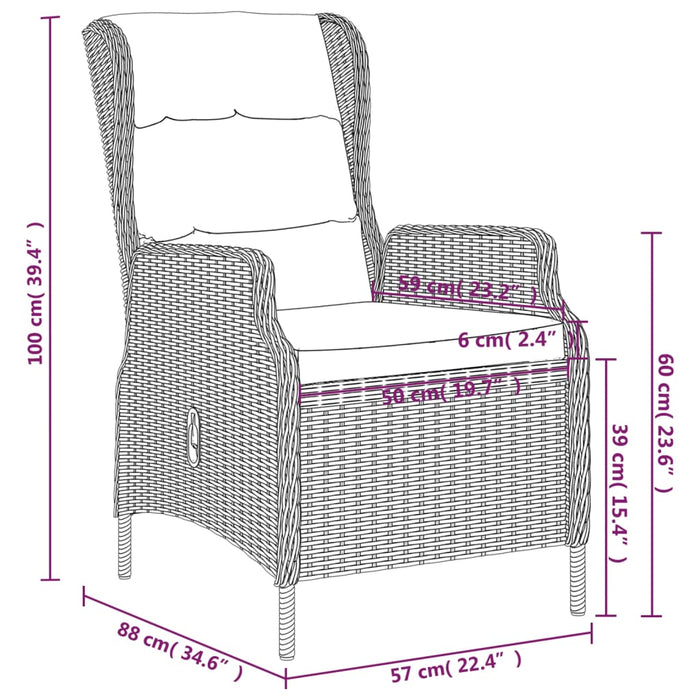 Set Mobili da Pranzo per Giardino 3 pz Grigio Scuro 3099637