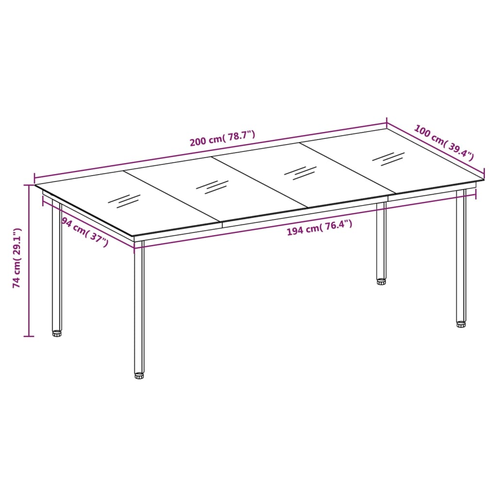 Set Mobili da Pranzo per Giardino 7 pz Grigio Scuro 3099641