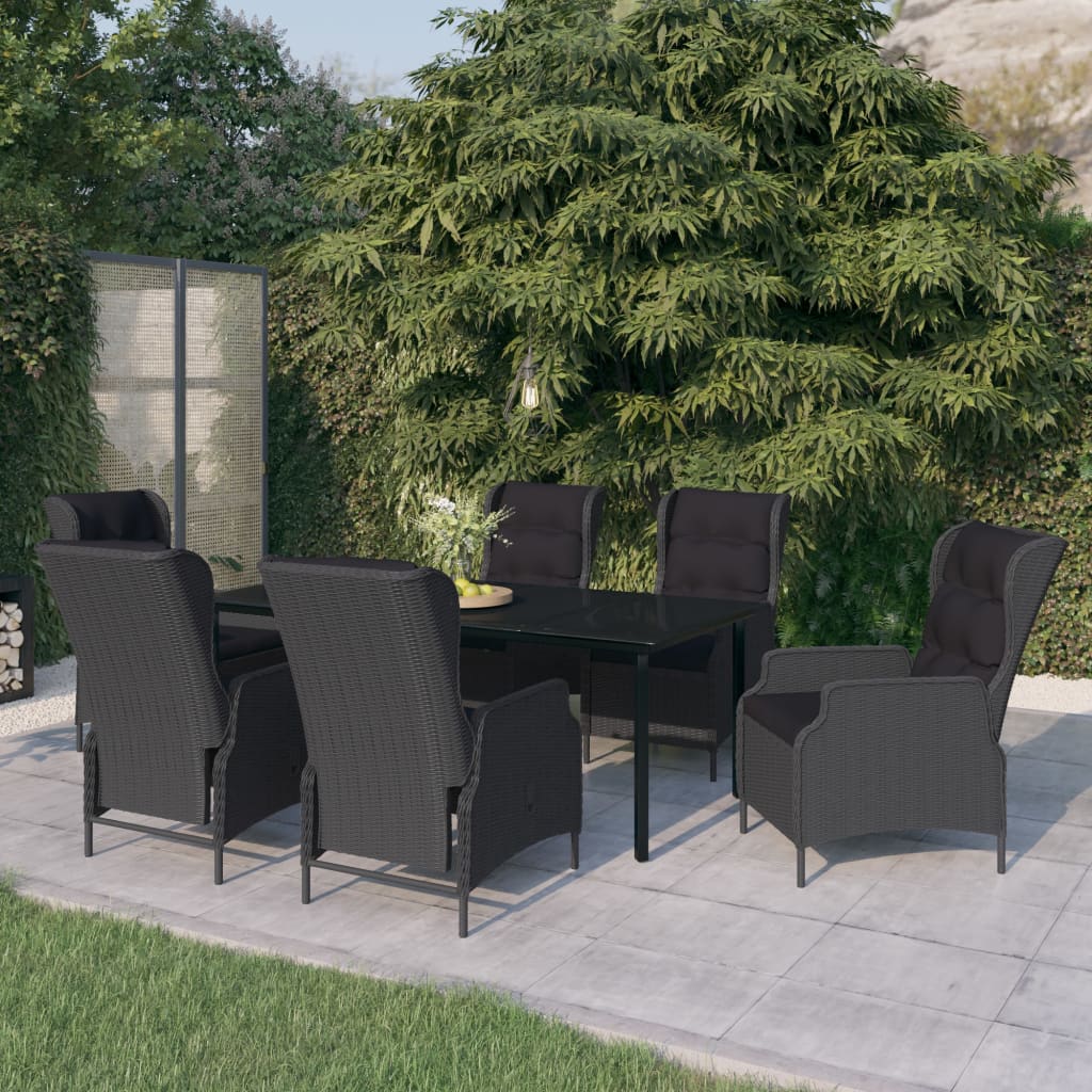 Set Mobili da Pranzo per Giardino 7 pz Grigio Scuro 3099641