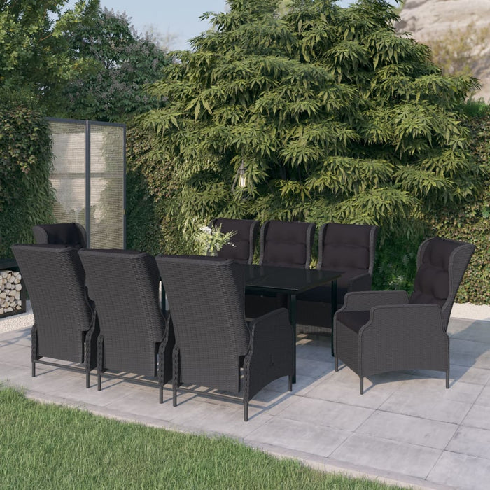 Set Mobili da Pranzo per Giardino 9 pz Grigio Scuro cod mxl 41121