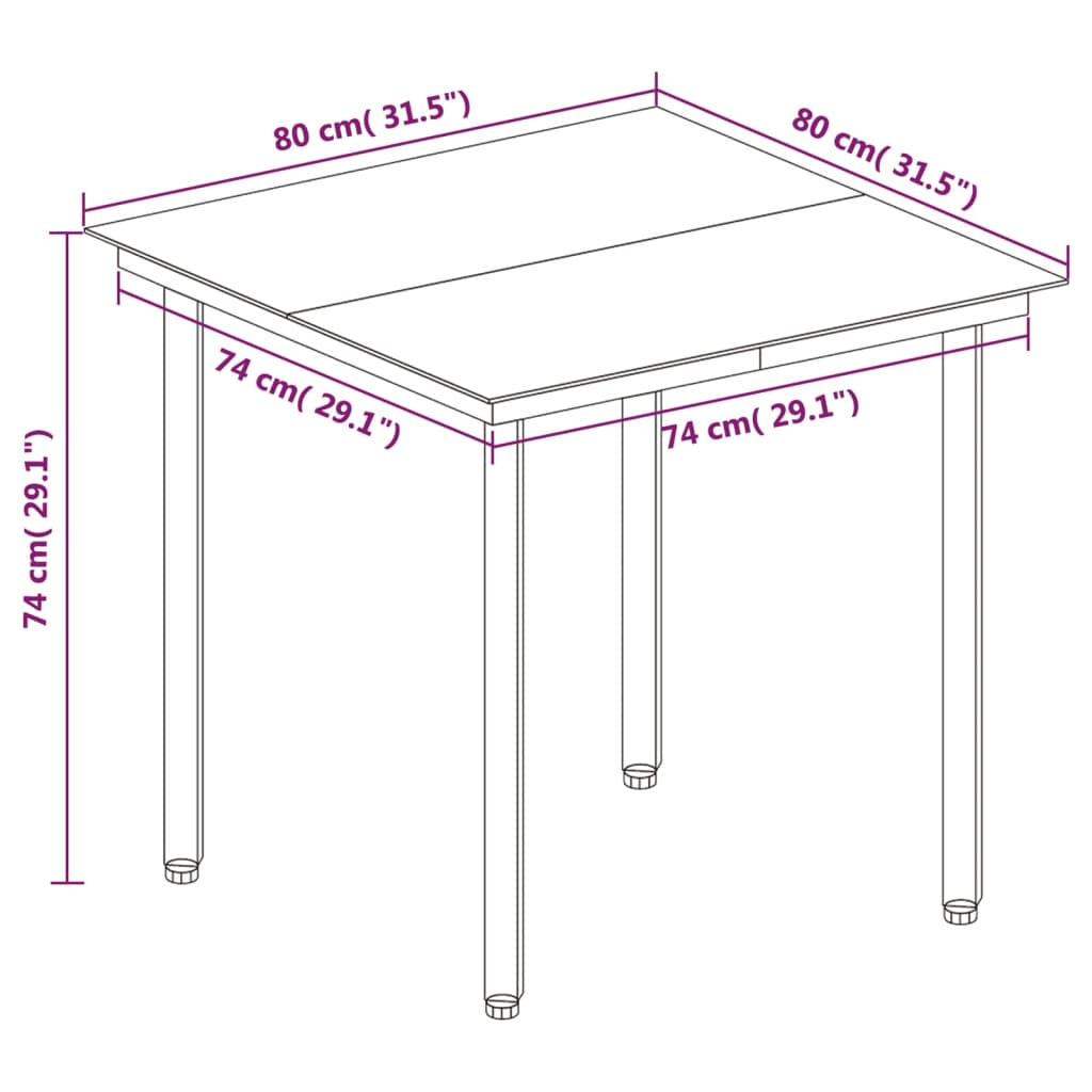 Set da Pranzo da Giardino 5 pz con Cuscini Polyrattan e Vetro cod mxl 38783