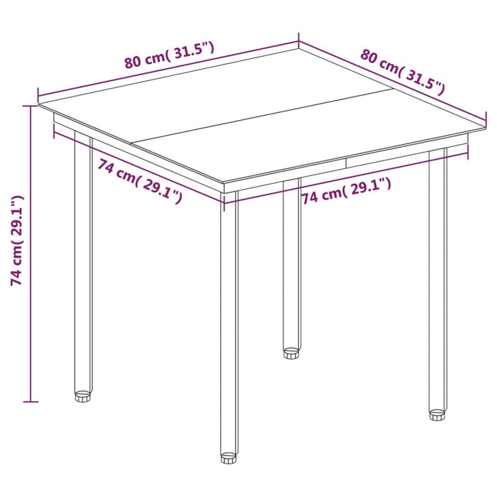 Set da Pranzo da Giardino 5 pz con Cuscini Polyrattan e Vetro cod mxl 38783