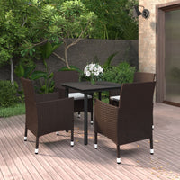 Set da Pranzo da Giardino 5 pz con Cuscini Polyrattan e Vetro cod mxl 38783