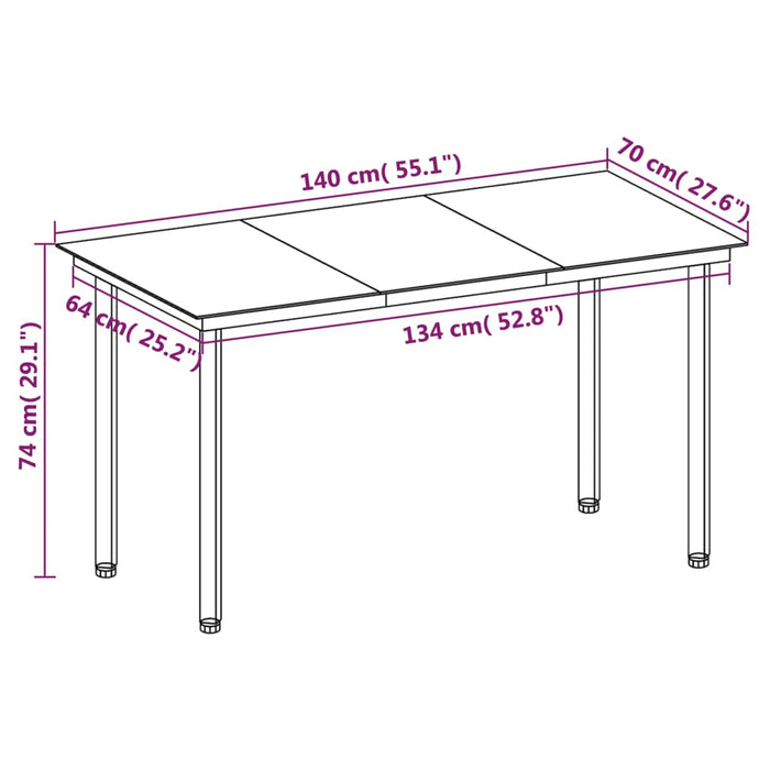 Set da Pranzo da Giardino 5 pz con Cuscini Polyrattan e Vetro cod mxl 38786