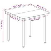 Set da Pranzo da Giardino 3 pz con Cuscini Polyrattan e Vetro