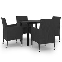 Set da Pranzo da Giardino 5 pz con Cuscini Polyrattan e Vetro 3099686